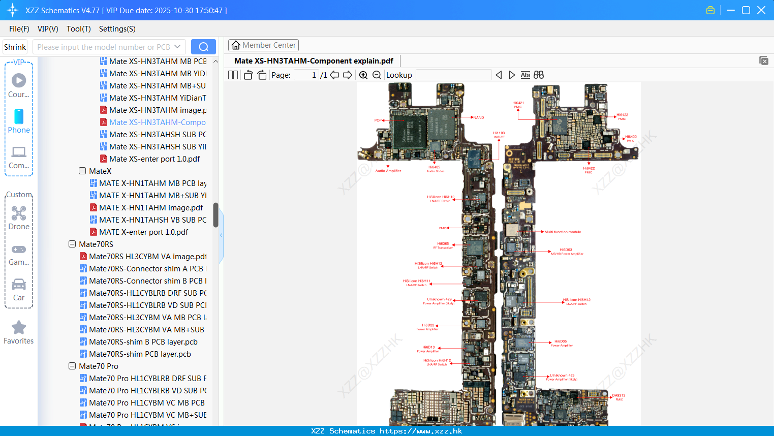 Huawei Mate XS-HN3TAHM-Component Explain